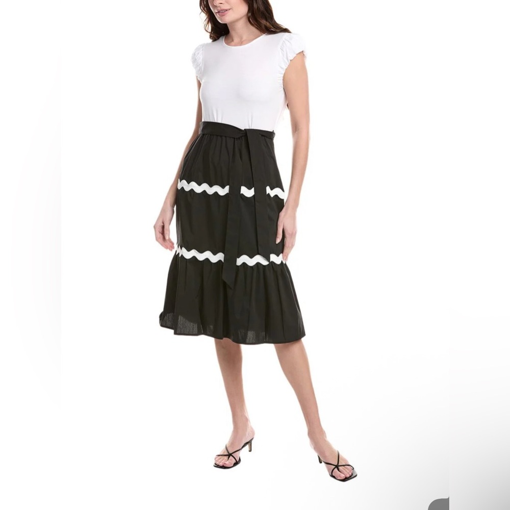 NEW Black/ White Midi Dress - Size 14